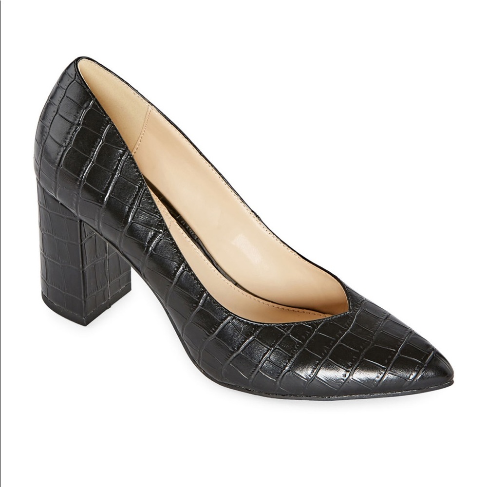 Black comfortable heels. Only worn once.